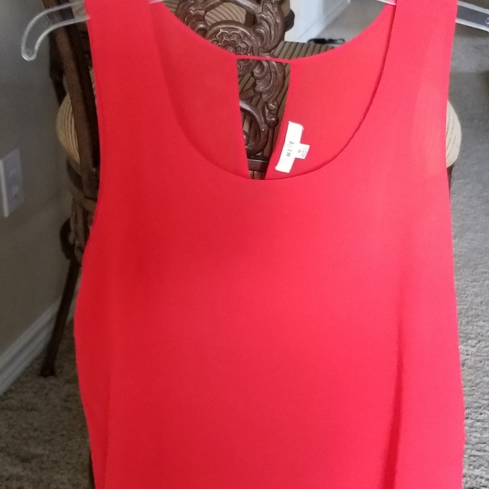 Orange-Red Sheer Blouse